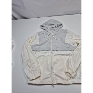 Wilson Sport Jacket Mens XL White Gray Hooded Full Zip Windbreaker W91M224707W